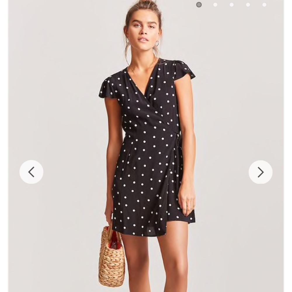 Polka dot wrap dress